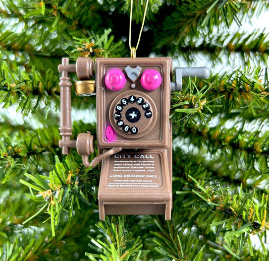 Vintage Antique Wall Phone Christmas Ornament