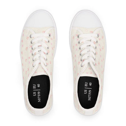 Women's Low Top Sneaker Coquette Bow Pink Sneakers