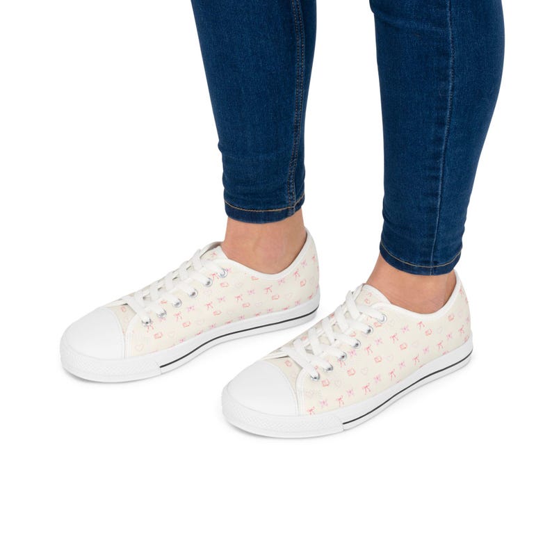 Women's Low Top Sneaker Coquette Bow Pink Sneakers